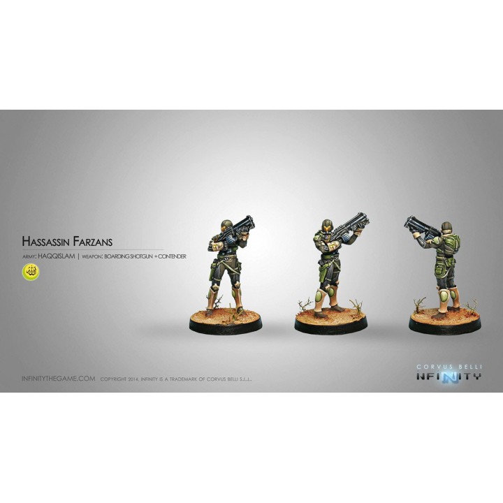 Infinity (Corvus Belli) - Hassassin Farzans (Fusil d'Abordage, Contender)