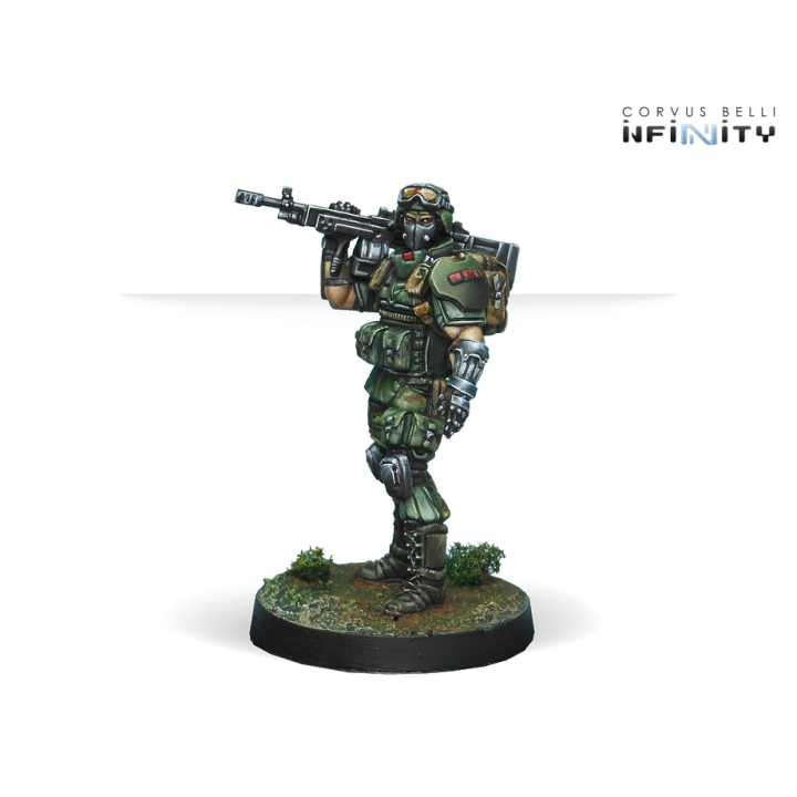 Infinity (Corvus Belli) - Figurine Blackjacks, 10th Heavy Ranger Bat. (AP HMG)