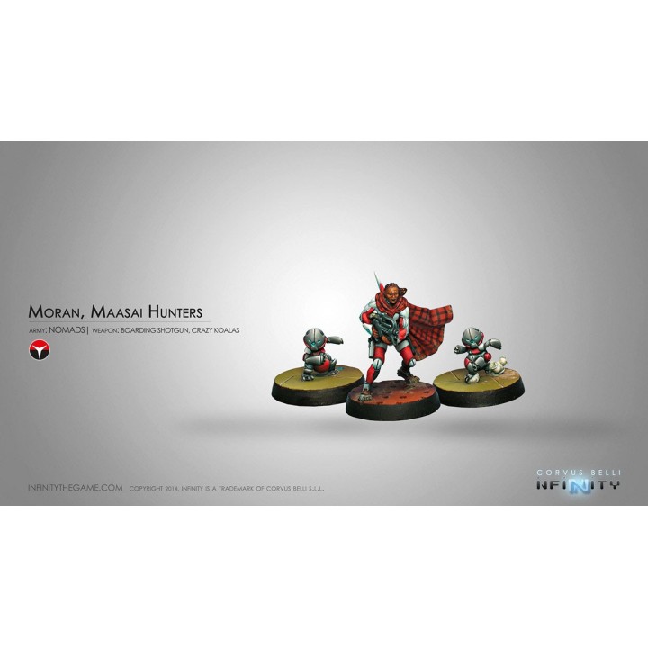 Infinity (Corvus Belli) - Moran Maasai Hunter (Fusil d'abordage, CrazyKoalas)