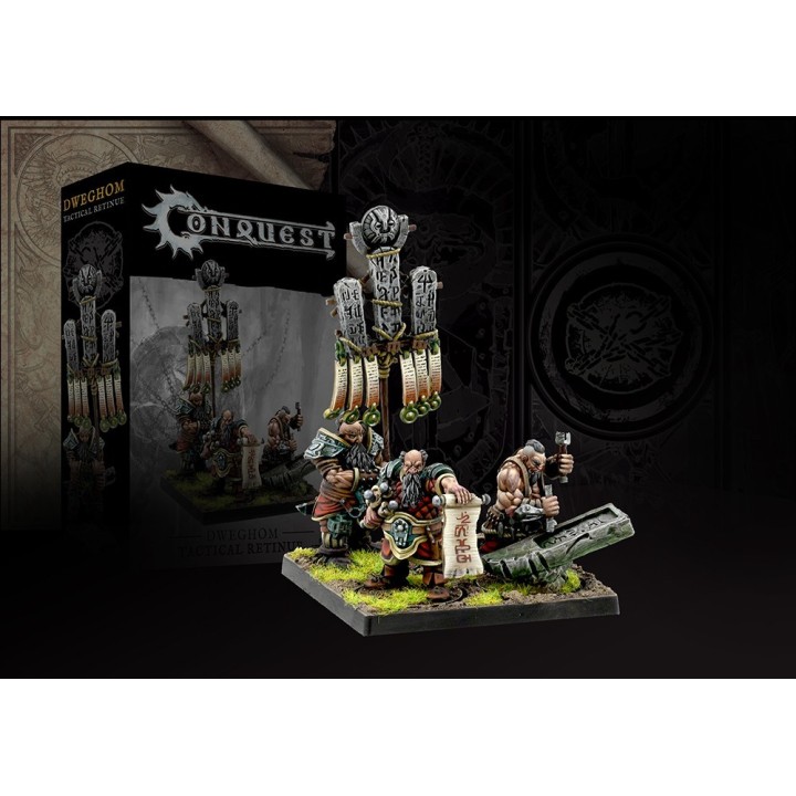 Figurines de la Tactical Retinue pour le Dweghom de Conquest (Para Bellum)