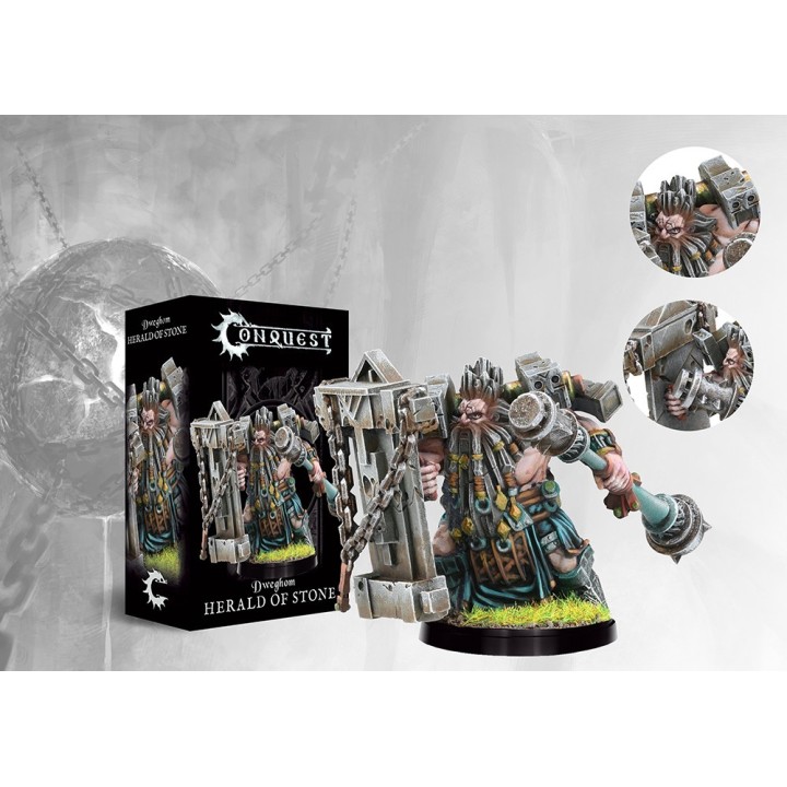 Figurine de Herald of Stone pour le Dweghom à Conquest (Para Bellum Games)