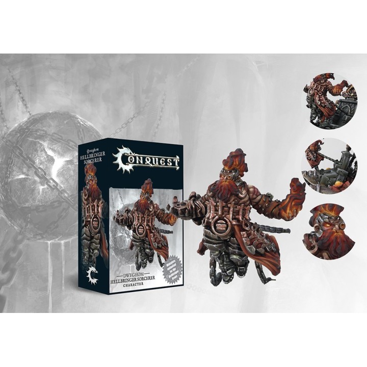 Figurine de Hellbringer Sorcerer du Dweghom pour Conquest (Para Bellum)