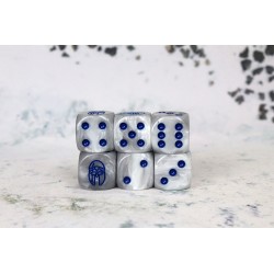 Conquest - City States Faction Dice on Gray swirl Dice