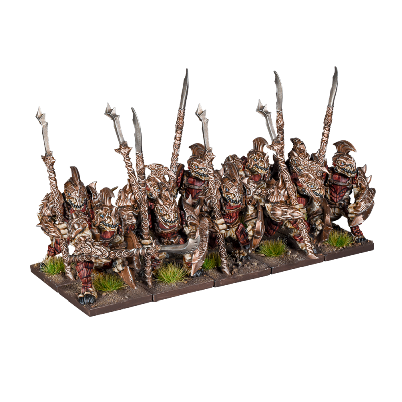 Kings Of War Salamander Army Set - 32 Miniature Figures With Flames & Fantasy Design-634494