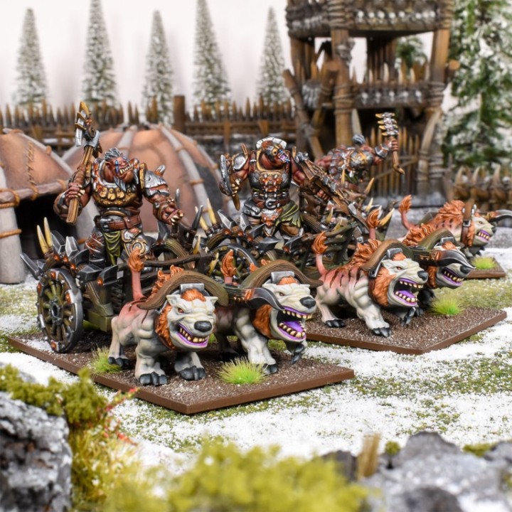Ogres sur chariots pour Kings of War
