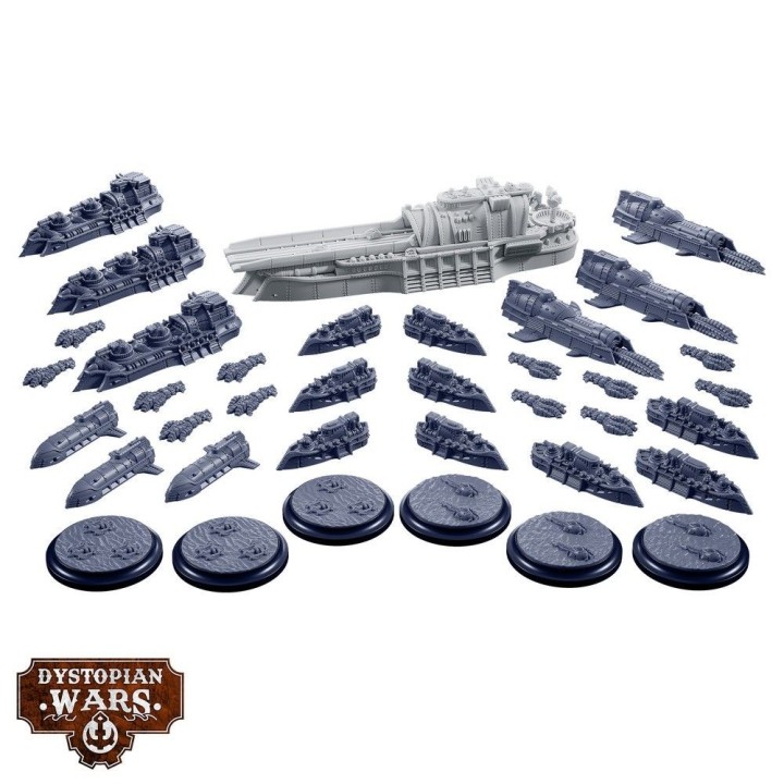 Hachiman Battlefleet set pour l'Empire à Dystopian Wars (Warcradle Studios)