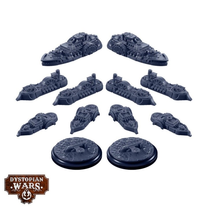 Set de vaisseaux des Ore War Veteran Squadrons de l'Union pour Dystopian Wars