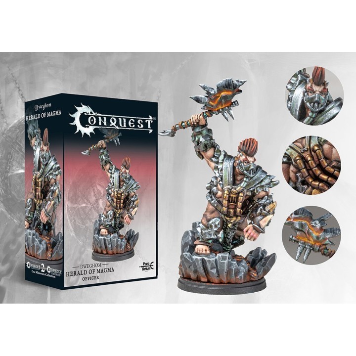 Figurine de Herald of Magma pour le Dweghom de Conquest (Para Bellum Wargames)