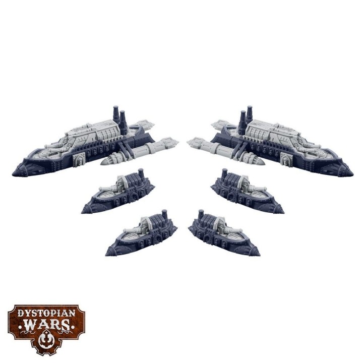 Figurines des Order Examplar Squadrons pour le Sultanate de Dystopian Wars