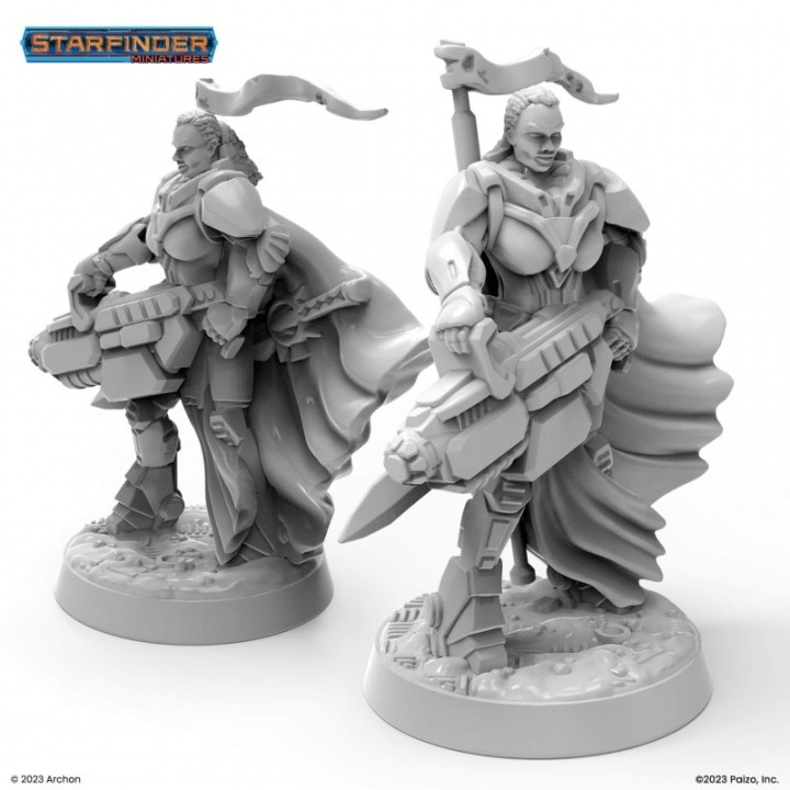 Figurine de Seelah Iconic Paladin pour Starfinder