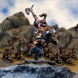 Kings Of War - Nains - Seigneur Berserker Sur Blaireau