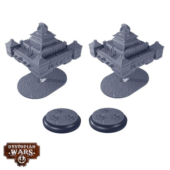 Figurines des Sky Bastions de l'Empire pour Dystopian Wars (Warcradle)