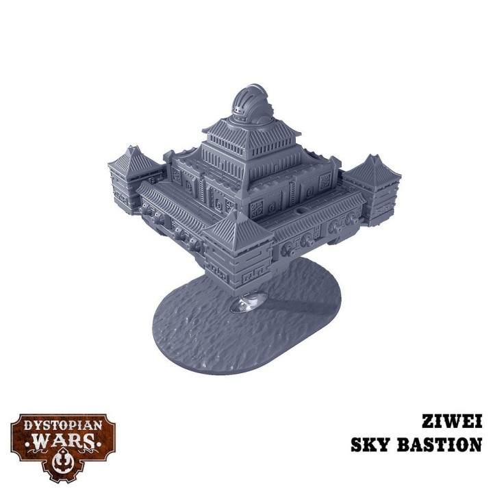Figurines des Sky Bastions de l'Empire pour Dystopian Wars (Warcradle)