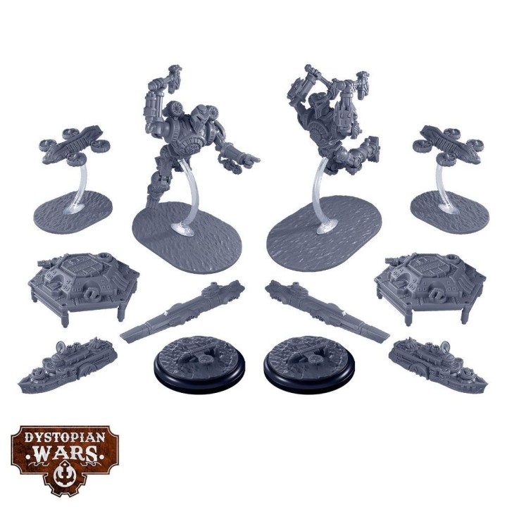 Figurines des Union Vanguard Squadrons pour Dystopian Wars (Warcradle Studios)