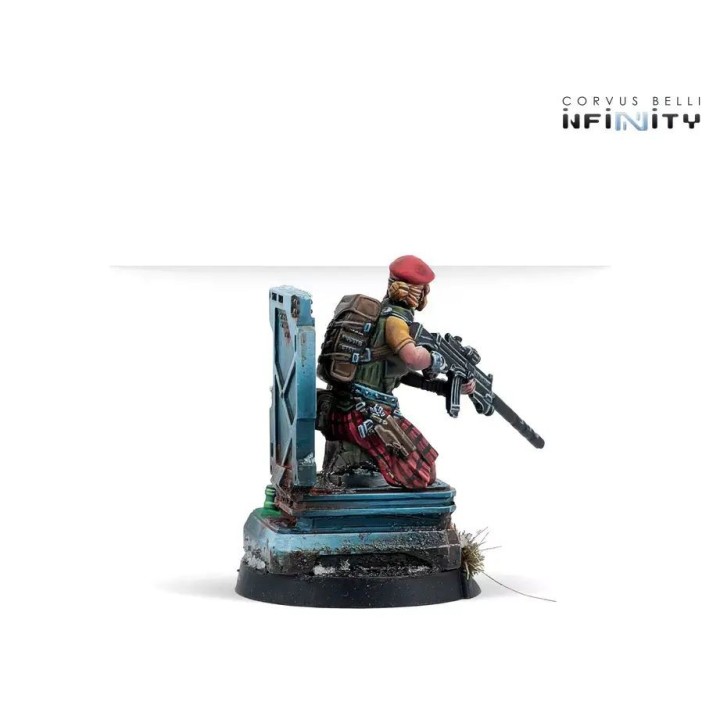Figurine du fameux Cateran avec son Sniper T2 des Ariadnais à Infinity