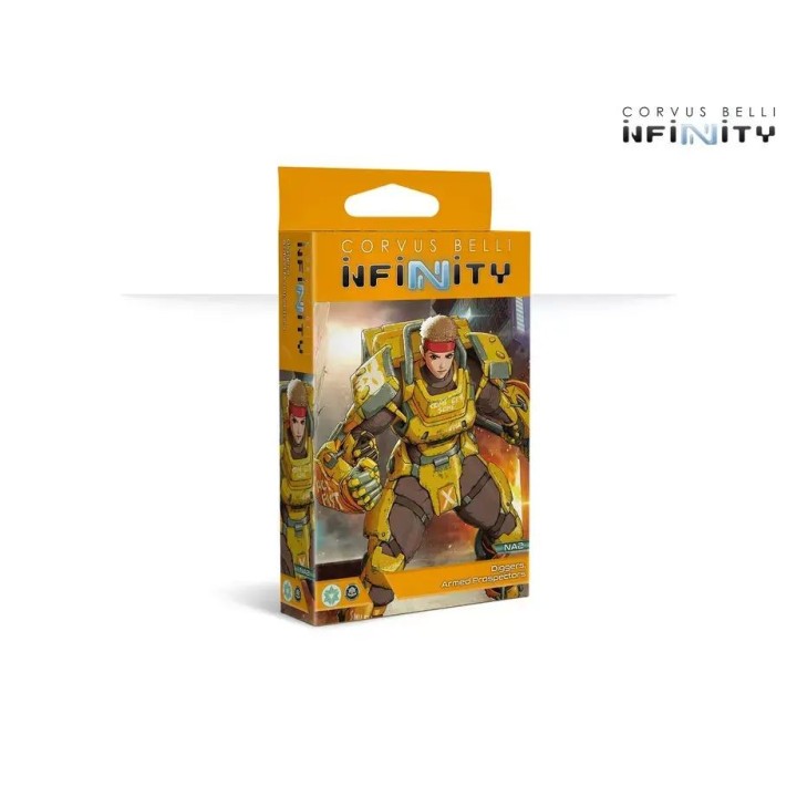 Figurine de Diggers, Armed Prospectors (Chain Rifle) pour Infinity de Corvus