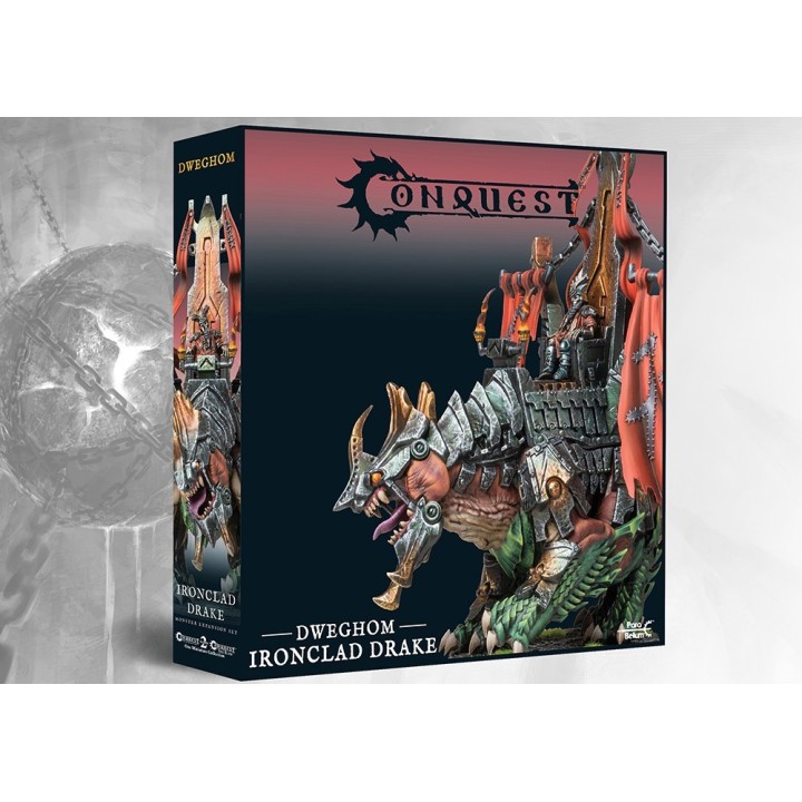 Jolie figurine mastoc du Ironclad Drake Dweghom pour Conquest