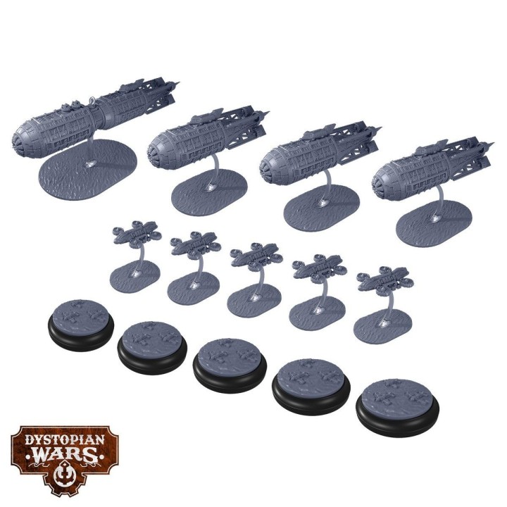 Figurines de la Honourable Eclipse Company Battlefleet Set (Dystopian Wars)