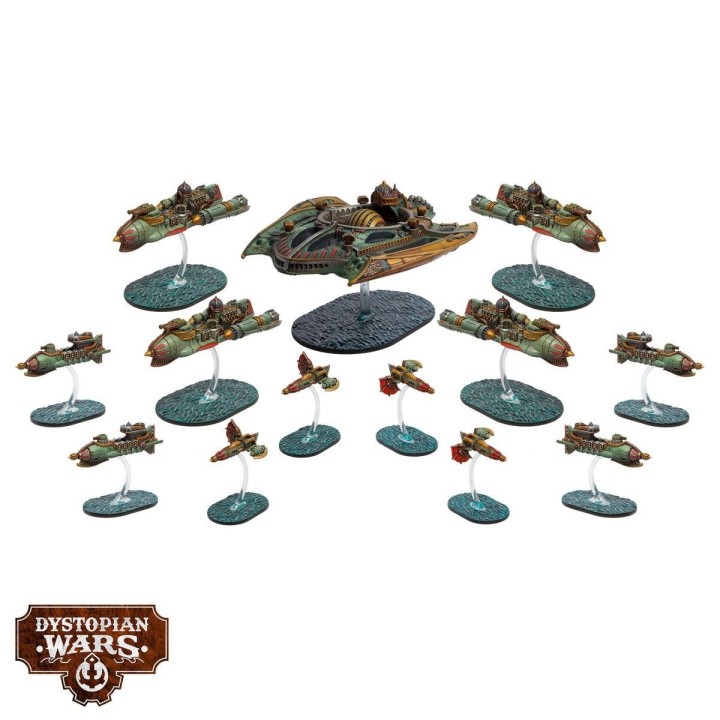 Figurines de la Crimson League Battlefleet Set (Dystopian Wars)