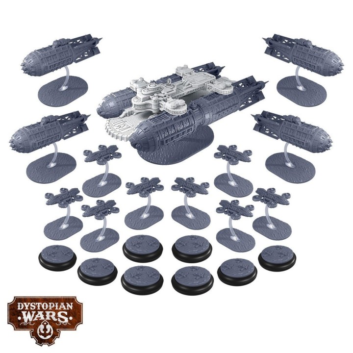 Figurines de la Destiny Battlefleet pour Dystopian Wars (Union)