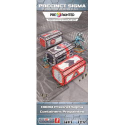 Precinct Sigma - Containers Grey/Red (x3) - Prepainted