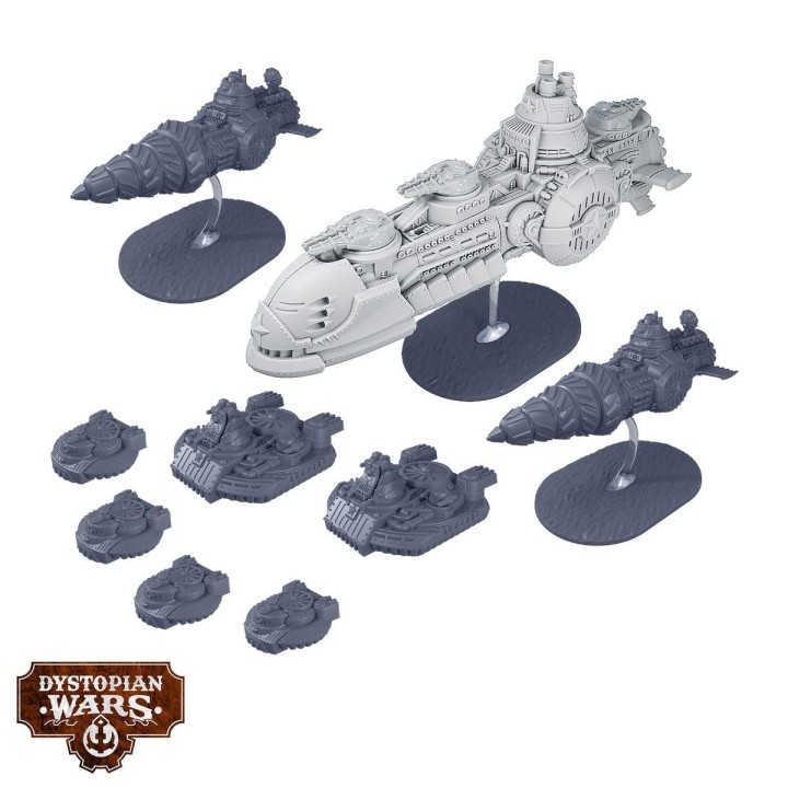 Figurines de la Khodynka Battlefleet Set du Commonwealth de Dystopian Wars