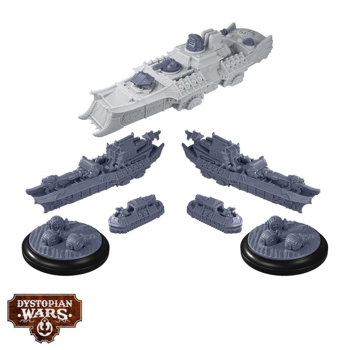 Figurines de l'Ergun Battlefleet Set de l'Empire (Dystopian Wars)