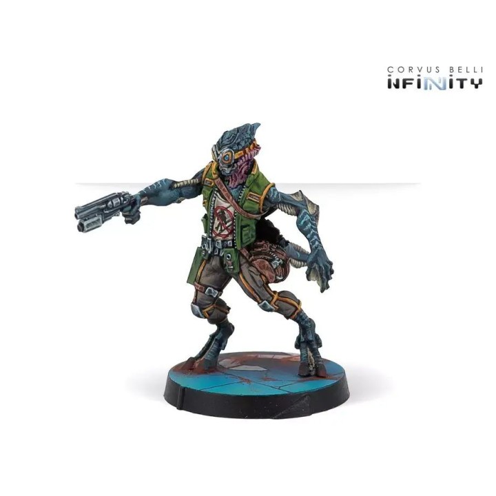 Figurine Infinity du Libertos avec une SMG, tout beau pour les NA-2
