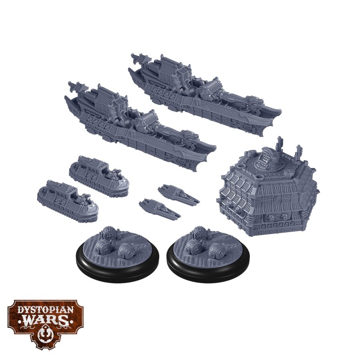 Figurines des Empire Support Squadrons pour l'Empire à Dystopian Wars