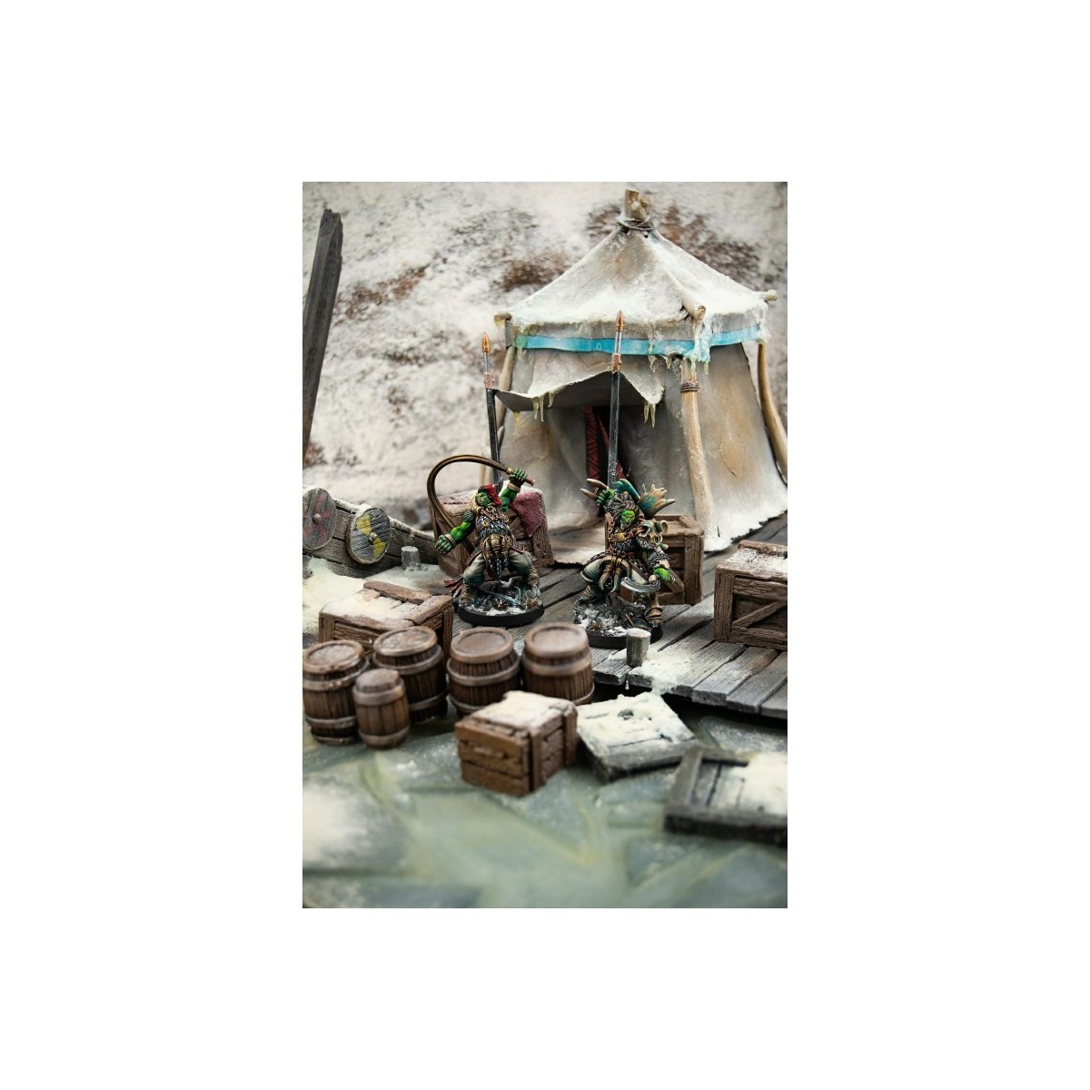 Figurines des Orc Officers des Tribes à Warcrow (Corvus Belli)