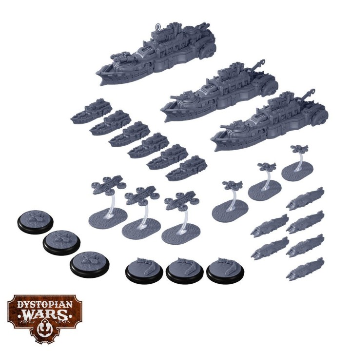 Figurines du Senator Battlefleet Setpour l'Union de Dystopian Wars