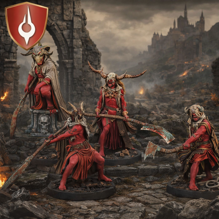 Boîte Warcrow Marked Scions of Yaldabaoth avec 4 figurines en résine pour le jeu de figurines Warcrow