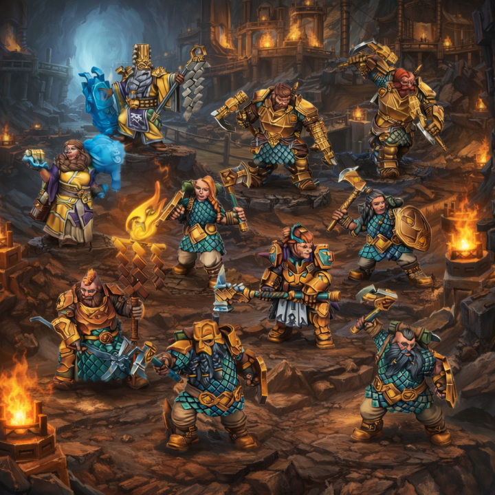 Action Pack Mounthaven Warcrow avec 10 figurines naines Corvus Belli pour la faction Mounthaven