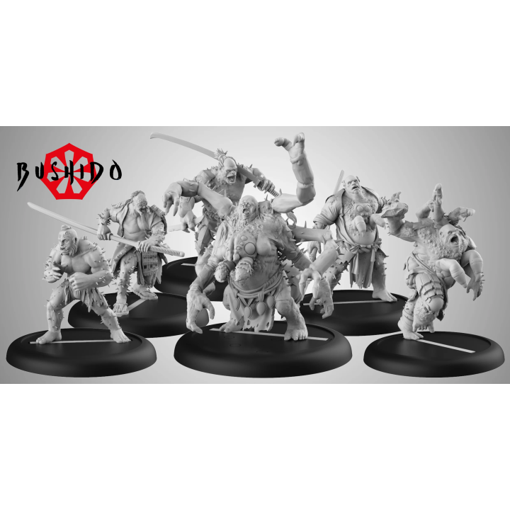 Bushido Troupe thématique La Famille, boîte Les Éveillés avec 6 figurines Kimura mutantes pour le jeu de figurines Bushido.