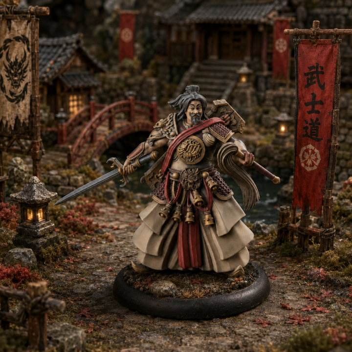 Figurine Bushido Nan Hua Fangshi Vermillion pour Imperial Court, maître ésotérique de soutien jeu de figurines GCT Studio.