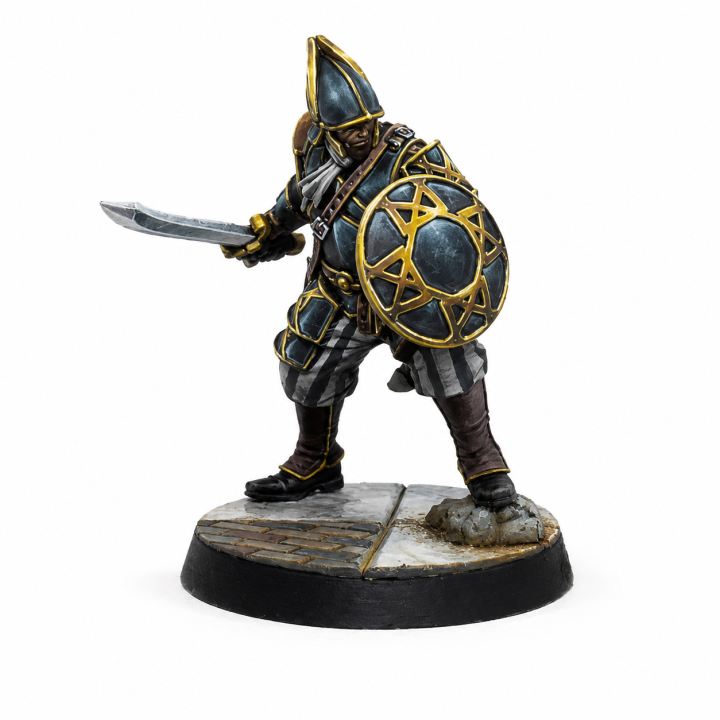 Boîte Warcrow Black Legion Bucklermen VF pour Hegemony of Embersig, infanterie défensive de la Légion Noire