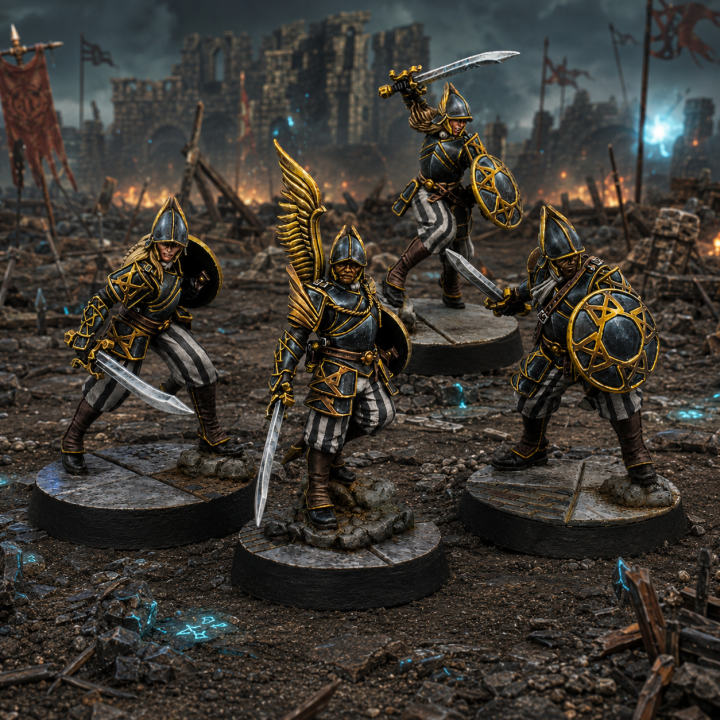 Boîte Warcrow Black Legion Bucklermen VF pour Hegemony of Embersig, infanterie défensive de la Légion Noire