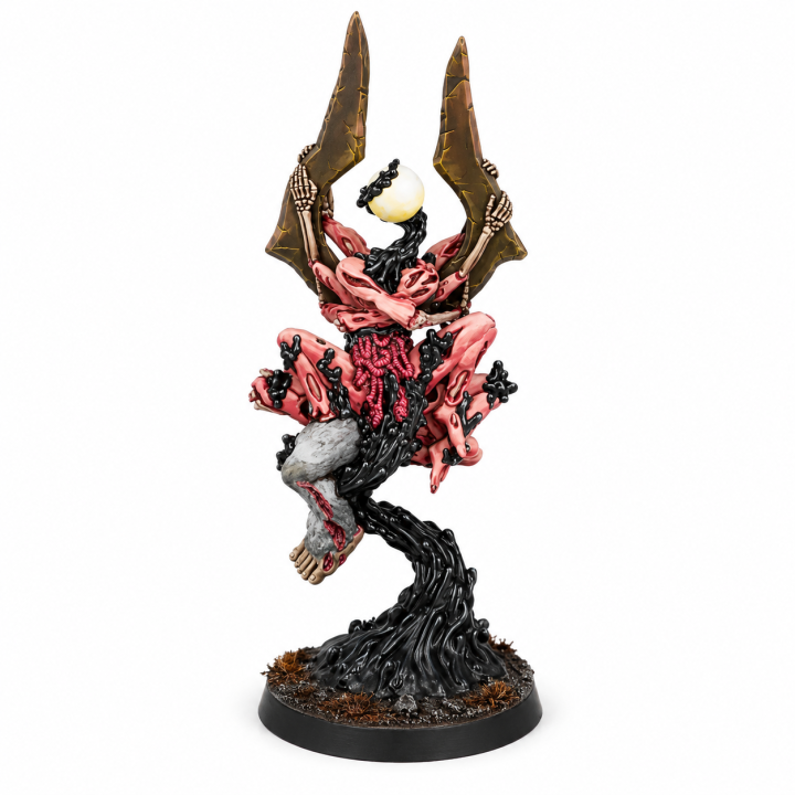 Warcrow Yaldabaoth Supports Scions of Yaldabaoth avec Namaoin et Aodharu pour jeu de figurines fantasy.