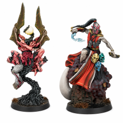 Warcrow Yaldabaoth Supports Scions of Yaldabaoth avec Namaoin et Aodharu pour jeu de figurines fantasy.