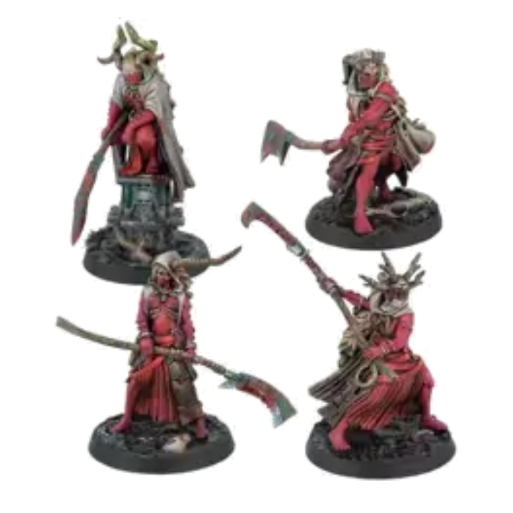 Boîte Warcrow Marked Scions of Yaldabaoth avec 4 figurines en résine pour le jeu de figurines Warcrow