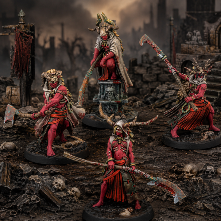 Boîte Warcrow Marked Scions of Yaldabaoth avec 4 figurines en résine pour le jeu de figurines Warcrow