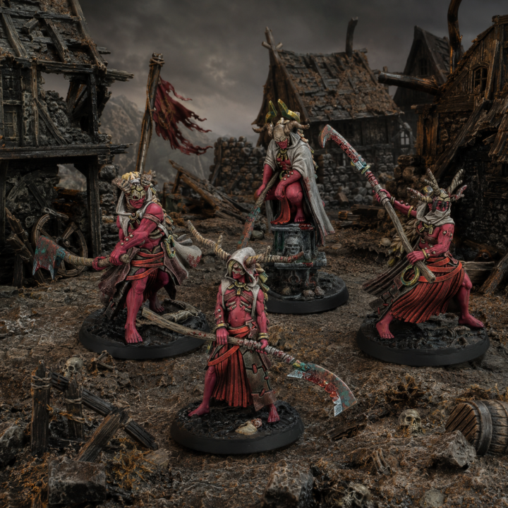 Boîte Warcrow Marked Scions of Yaldabaoth avec 4 figurines en résine pour le jeu de figurines Warcrow