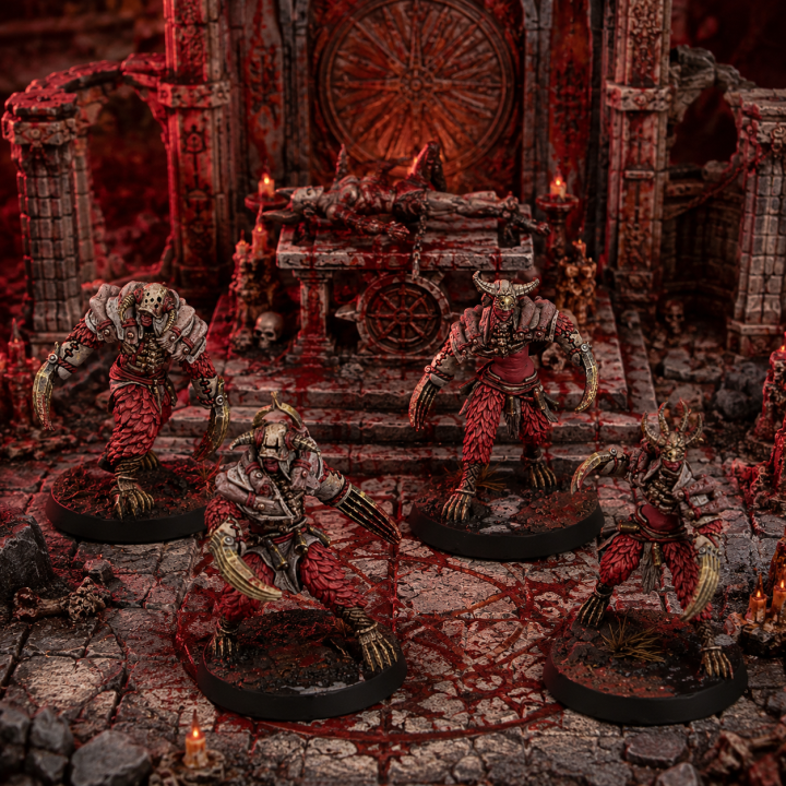 Warcrow Intact Scions of Yaldabaoth - 4 figurines en résine Corvus Belli