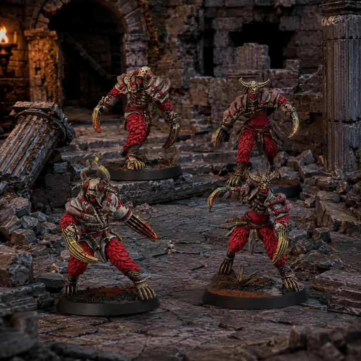 Warcrow Intact Scions of Yaldabaoth - 4 figurines en résine Corvus Belli