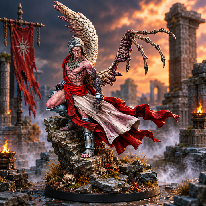 Figurine Warcrow Samara Dìthean Divergent, officier offensif des Scions of Yaldabaoth