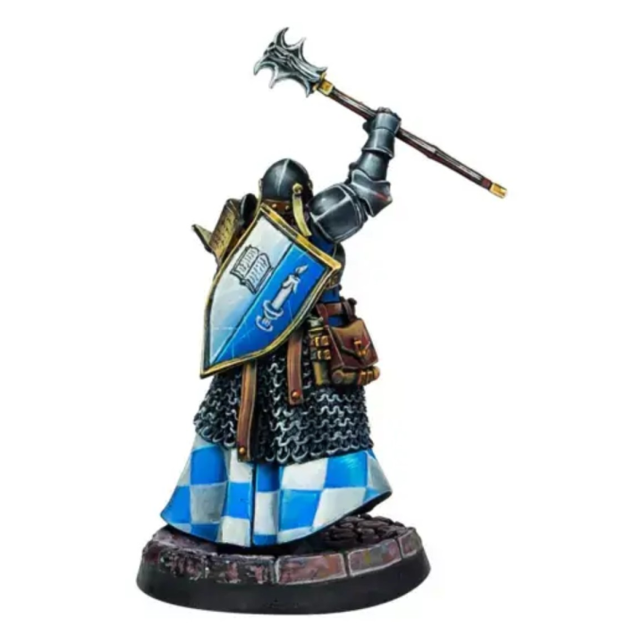 Figurine Warcrow Instructor pour faction Feudom, officier de soutien Corvus Belli