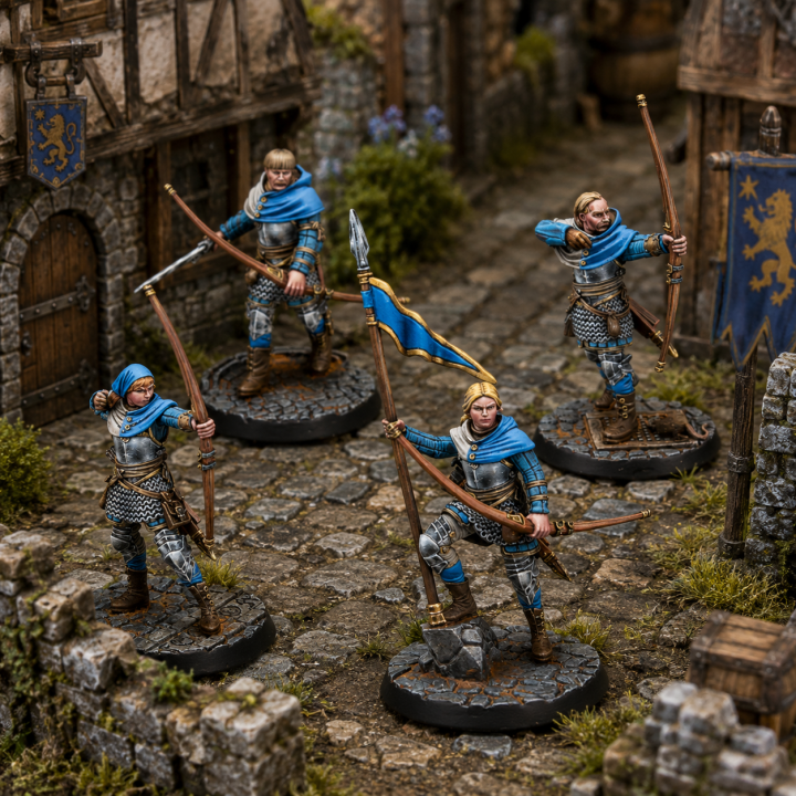 Warcrow Feudom Archers Corvus Belli - 4 figurines résine pour faction Feudom