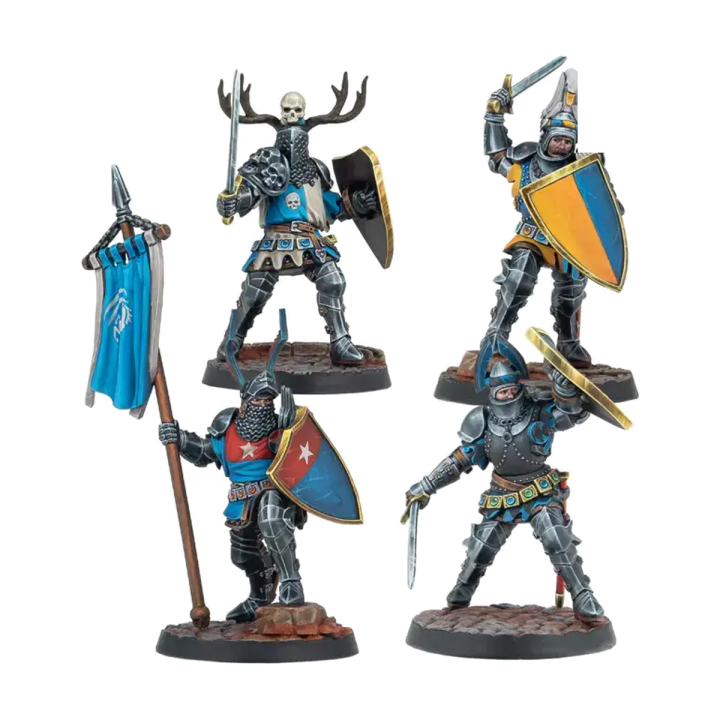 Figurines Warcrow Foot Knights de Feudom, infanterie lourde Corvus Belli