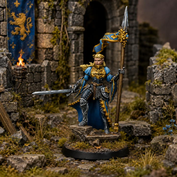 Figurine Warcrow Genevieve Countess of Silem, héroïne Feudom pour armée de chevaliers