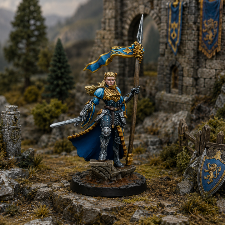 Figurine Warcrow Genevieve Countess of Silem, héroïne Feudom pour armée de chevaliers